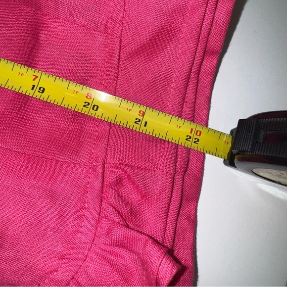 Kim Rogers Linen Jacket Pink Ruffle Trim Cropped Sz S - Picture 9 of 15